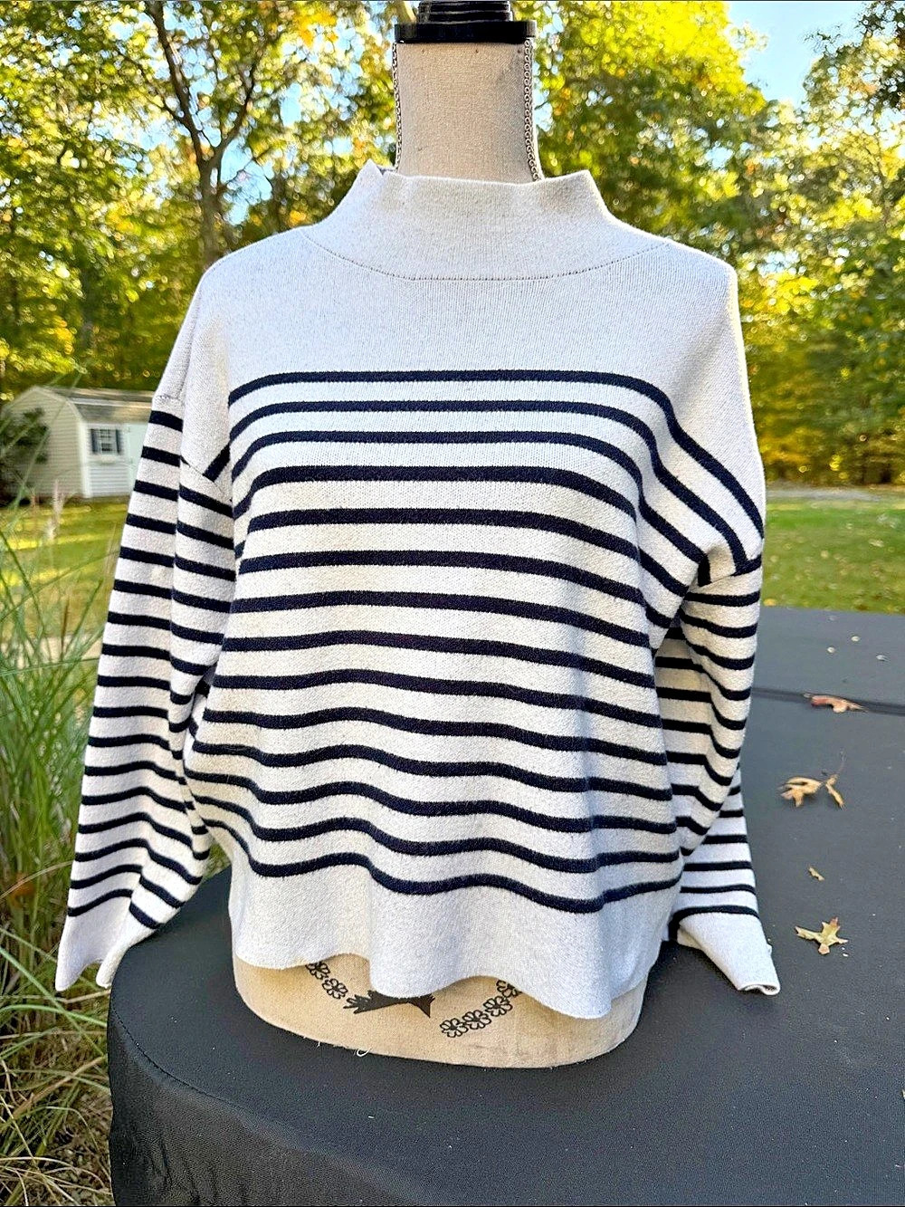 Anthropologie Maeve Striped Turtleneck Sweater Size Small